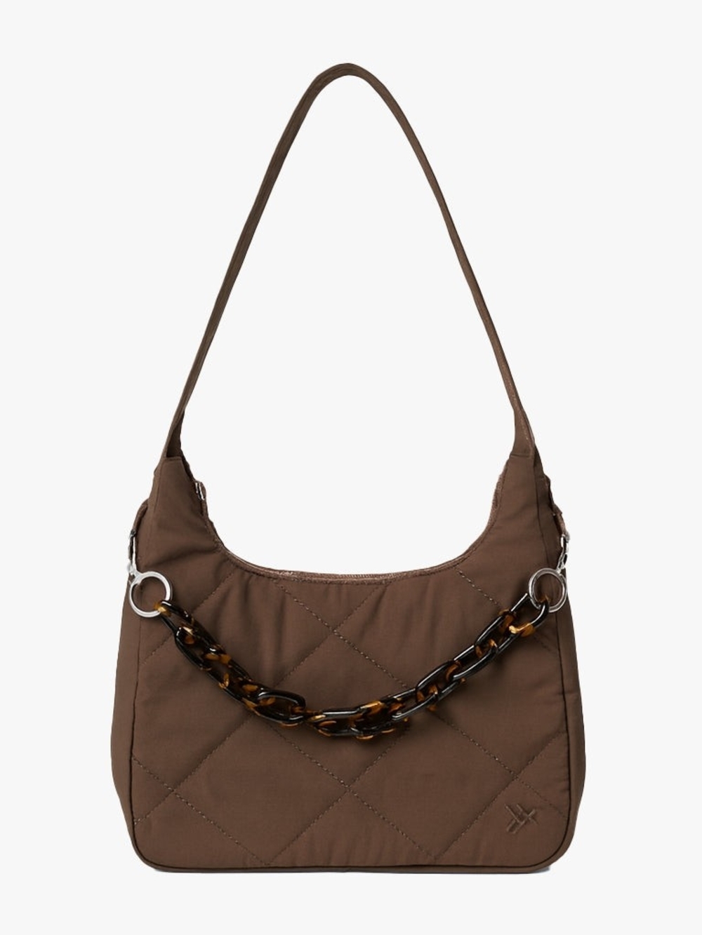 NWT Chocolate Quilted - Penny Shoulder Bag Thread Wallets